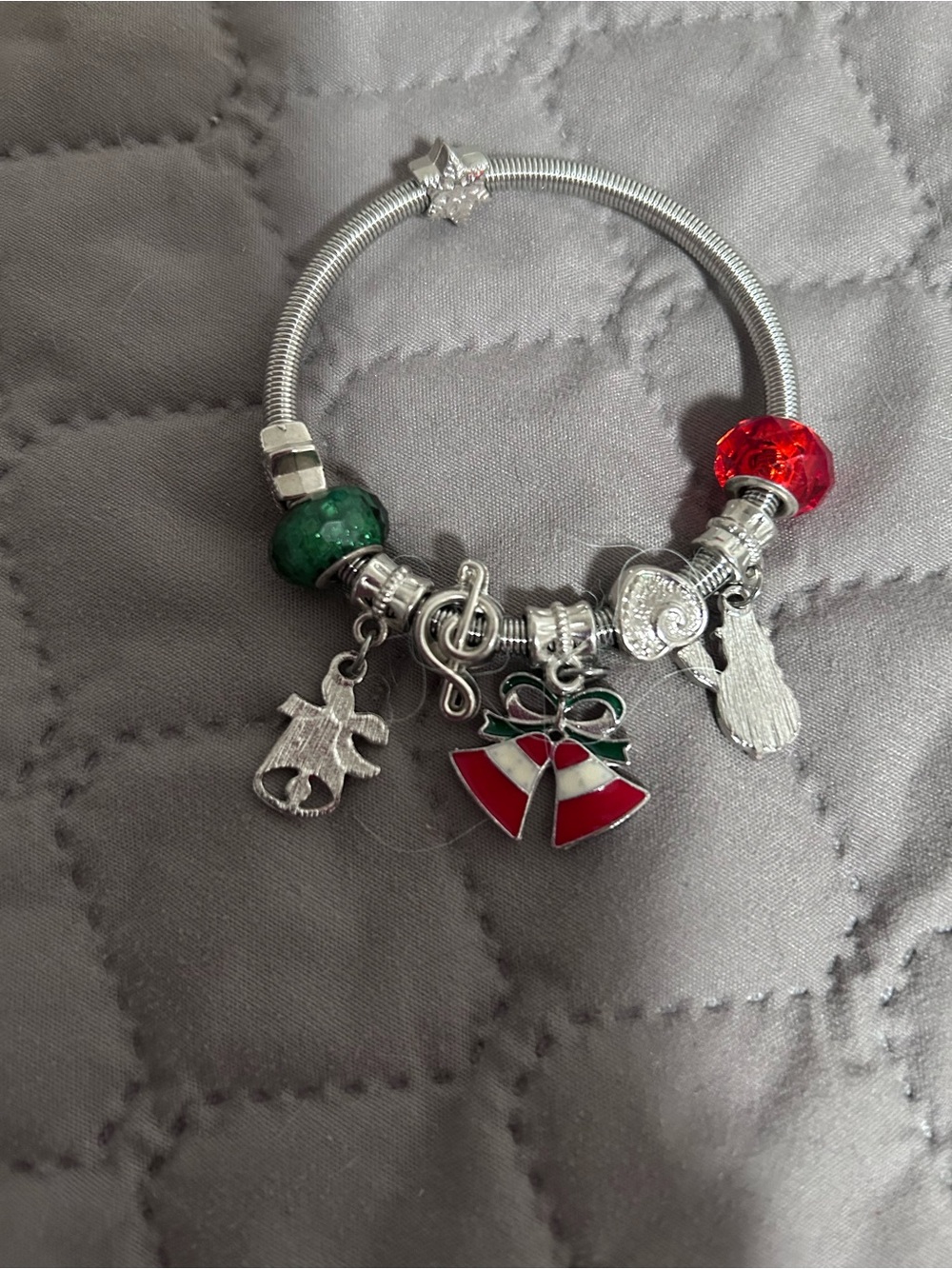Festive Red & Green Charm Bracelet - Women Jewelry